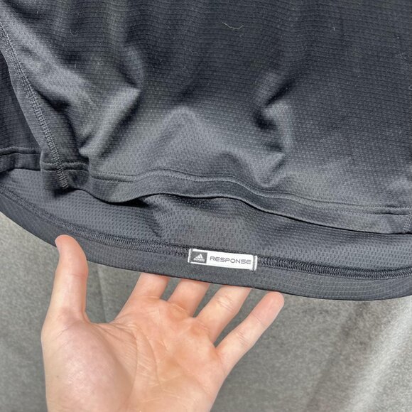 Adidas Shirt Men Large Grey Black Crewneck Training Polyester Soccer Jersey - Picture 3 of 11